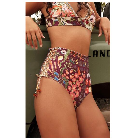 Agua Bendita Hope Seed Reversible High Waist Bikini Bottoms Size Small